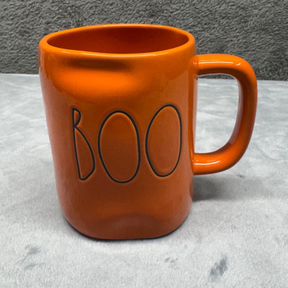 Rae Dunn Artisan Collection BOO Mug Orange Ceramic Halloween Coffee Mug